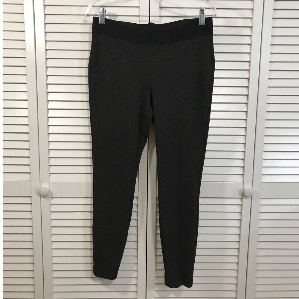 Faded Glory Charcoal Gray Pull On Pants L High Rise Stretch Skinny Jeggings